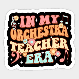 Groovy In My Orchestra Teacher Era Hippy Daisy Music Sticker